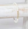 Afbeeldingen van Armband - Witte en gouden  kralen