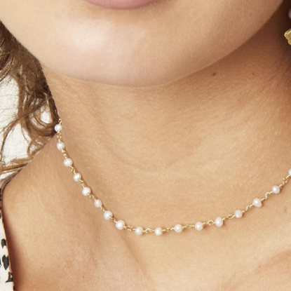 Afbeeldingen van Uitverkocht Ketting Chain of Pearls Goud.