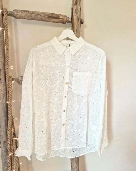 Afbeeldingen van 30% Blouse -  Wit Broderie