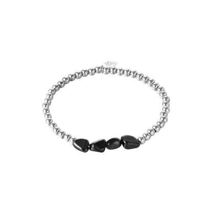 Afbeeldingen van Armband Black Rocks Zilver Stainless Steel