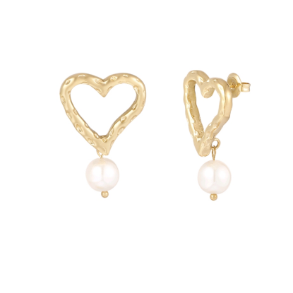 Afbeeldingen van Sweetheart Pearls oorbellen - goud