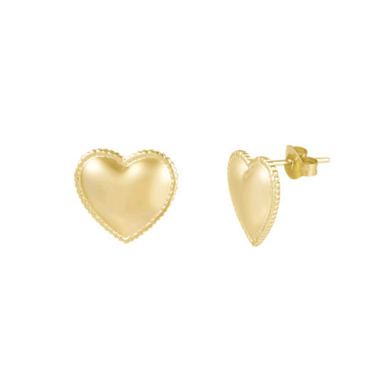 Afbeeldingen van Small Heart studs oorbellen - goud