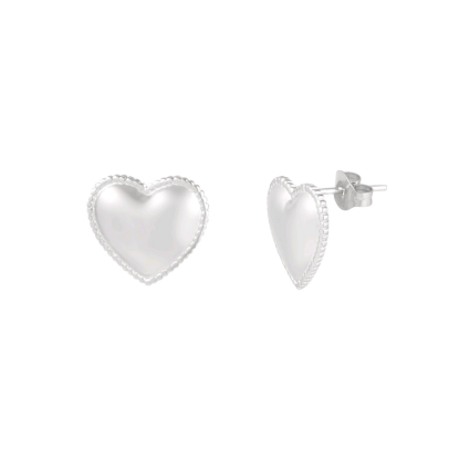 Afbeeldingen van Small Heart studs oorbellen - zilver