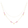 Afbeeldingen van Ketting pink charms - Goud kleur