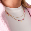 Afbeeldingen van Ketting pink charms - Goud kleur