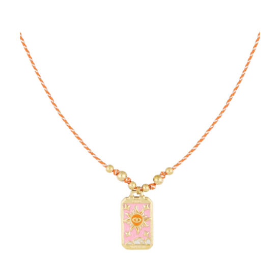 Afbeeldingen van Eclipse Charm Necklace - Orange Gold kleur