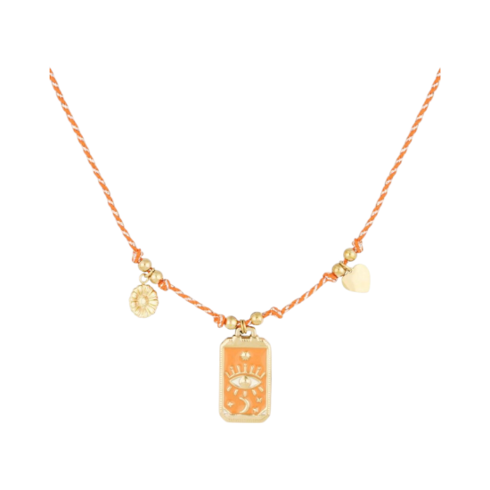 Afbeeldingen van Eclipse Charm Necklace - Orange Gold