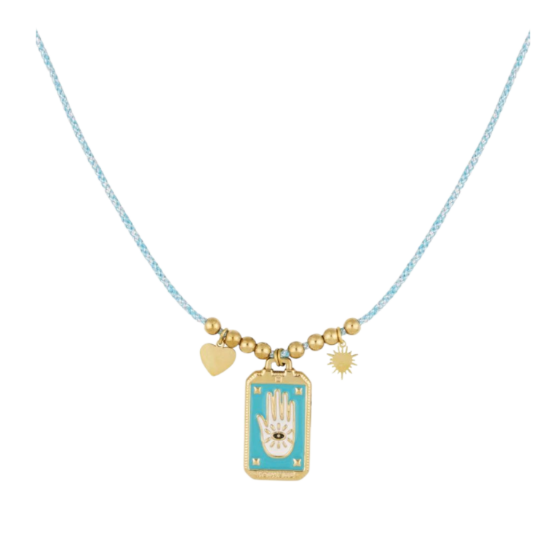 Afbeeldingen van Eclipse Charm Necklace - Blue Gold kleur