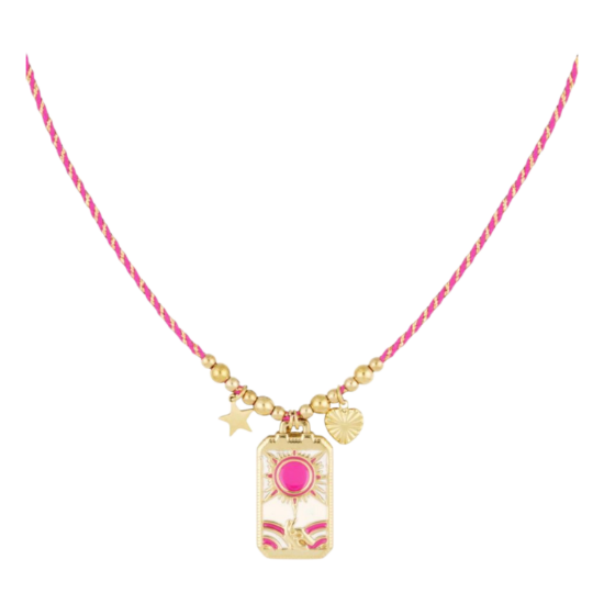 Afbeeldingen van Eclipse Charm Necklace - Pink Gold kleur