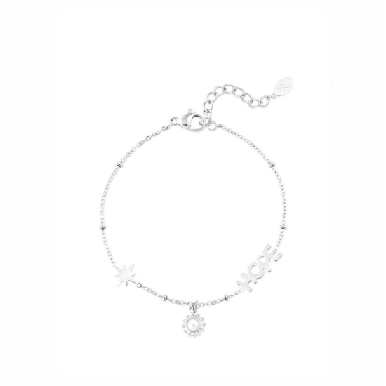 Afbeeldingen van bolletjes armband met hope en hangers - Zilver kleur