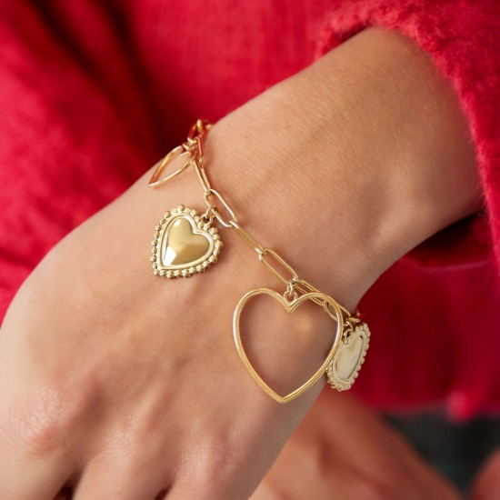 Afbeeldingen van Open hearts armband - Goudkleur 