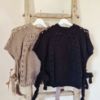 Afbeeldingen van Trui/ poncho met striksluiting en korte mouwen - muisgrijs