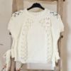 Afbeeldingen van Trui/ poncho met striksluiting en korte mouwen - wit