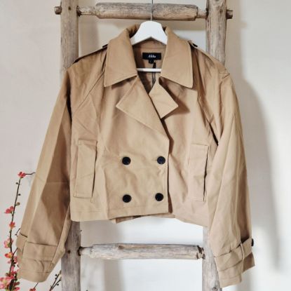 Afbeeldingen van Jasje trenchcoat licht bruin 