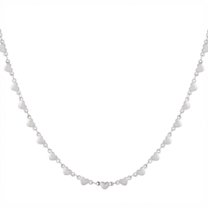 Afbeeldingen van Multi heart lange ketting zilver