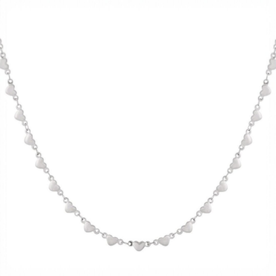 Afbeeldingen van Multi heart lange ketting zilver