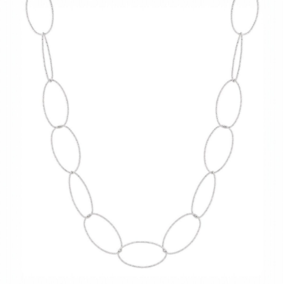 Afbeeldingen van Lange kettingen ovale schakels zilver