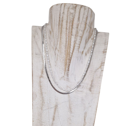 Afbeeldingen van Dubbele ketting zilver met zoetwaterparels