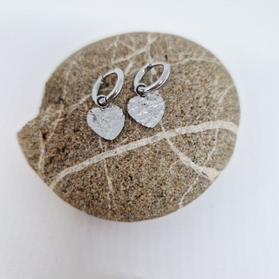 Afbeeldingen van oorbellen hartjes zilver
