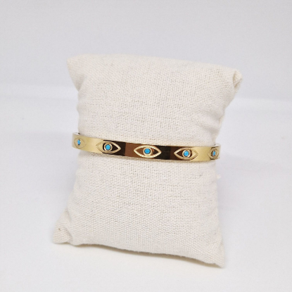 Afbeeldingen van Bangle armband oogjes goud