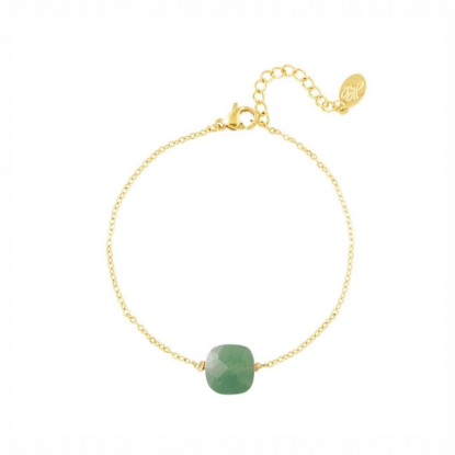 Afbeeldingen van Armband met natuursteen steen groen