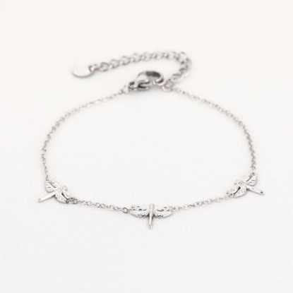 Afbeeldingen van Libellen armband zilver