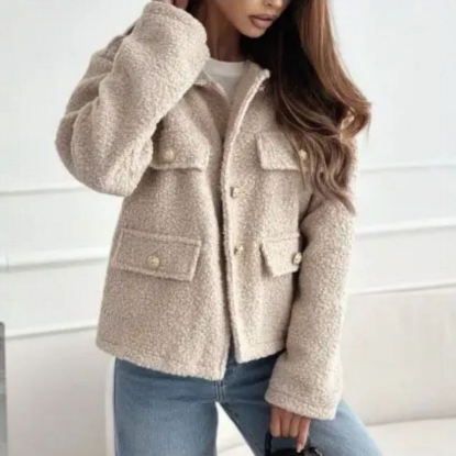 Afbeeldingen van Jas Bouclette beige