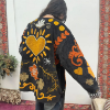 Afbeeldingen van Velvet Jacket heart black orange yellow