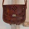 Afbeeldingen van Boho Tas leer donker bruin 