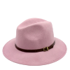 Afbeeldingen van Klassieke wollen Fedora hoed oud rose/lila