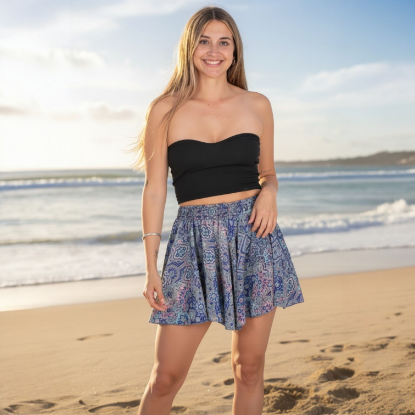 Afbeeldingen van  Rok  Zijde Blauw