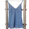 Afbeeldingen van Topje - Kant blauw linnen