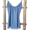 Afbeeldingen van Topje - Kant blauw linnen