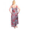 Afbeeldingen van Plus size lange jurk met lichtblauwe achtergrond en rode print