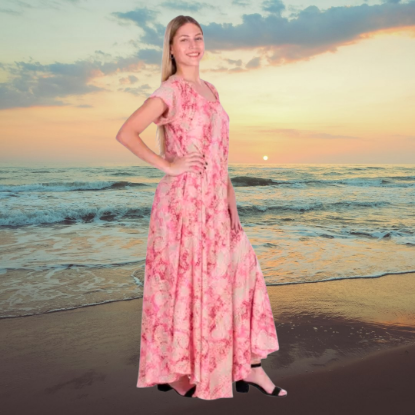 Afbeeldingen van Plus size jurk rose