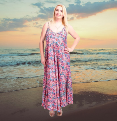 Afbeeldingen van Plus size jurk rose