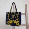 Afbeeldingen van Velvet tas blauw Love