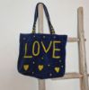 Afbeeldingen van Velvet tas blauw Love
