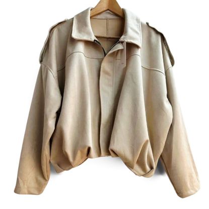 Afbeeldingen van Suède jas beige