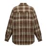 Afbeeldingen van Oversized geruit overhemd met strasssteentjes bruin