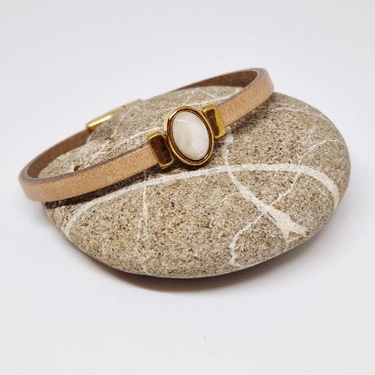 Afbeeldingen van  FEMMIE taupe GOUD-creme ovaal-M