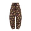 Afbeeldingen van Ballonbroek van suedine met camouflageprint bordeaux 